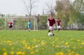 Little Boy playing soccer Royalty Free Stock Photo