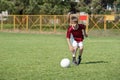 Little Boy playing soccer Royalty Free Stock Photo