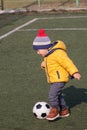 Little boy playing with soccer or football ball. sports for exercise and activity Royalty Free Stock Photo