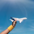 Little Boy Playing Toy Plane Concept Royalty Free Stock Photo