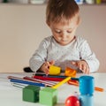 Little Boy Is Playing With Toys Royalty Free Stock Photo