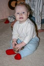 A little boy playing toys. Child at home. Royalty Free Stock Photo