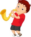 Little boy plying saxophone