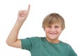 Little boy pointing upwards Royalty Free Stock Photo
