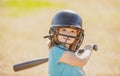 Little boy posing with a baseball bat. Portrait of kid playing baseball. Royalty Free Stock Photo