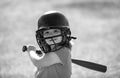 Little boy posing with a baseball bat. Portrait of kid playing baseball. Royalty Free Stock Photo