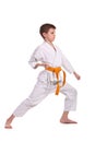 Little boy practice karate Royalty Free Stock Photo