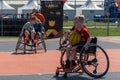 Little boy practicing basketball at Invictus games in The Hague stadium