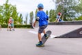 Little boy practicing on his skateboard Royalty Free Stock Photo