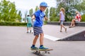 Little boy practicing on his skateboard Royalty Free Stock Photo