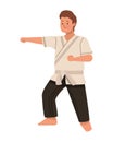 little boy practicing karate Royalty Free Stock Photo