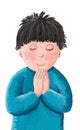 Little boy praying Royalty Free Stock Photo