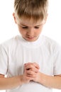 Little boy praying - closeup Royalty Free Stock Photo