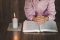 Little  boy praying, kid, child pray concept, World Day of Prayer,  Religion concept Royalty Free Stock Photo