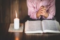 Little  boy praying, kid, child pray concept, World Day of Prayer,  Religion concept Royalty Free Stock Photo