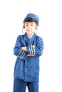 Little boy pretend as a pilot Royalty Free Stock Photo