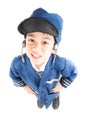 Little boy pretend as a pilot Royalty Free Stock Photo