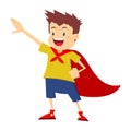 Little Boy Pretending To Be Super Hero