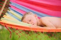 Little boy quietly lying in hammock Royalty Free Stock Photo