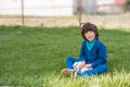 Little boy with rabbits Royalty Free Stock Photo