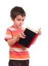 Little boy reading book Royalty Free Stock Photo