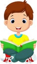 Little boy reading a book Royalty Free Stock Photo