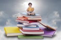 Little boy reading a book Royalty Free Stock Photo