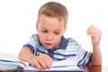 Little boy reading a book Royalty Free Stock Photo