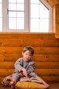 Little boy reading book Royalty Free Stock Photo