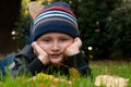 Little boy relaxing in the park