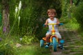 Little boy riding tricycle Royalty Free Stock Photo