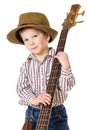 Little boy with rock guitar Royalty Free Stock Photo
