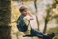 Little boy on a Rope Swing Royalty Free Stock Photo