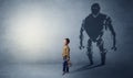 Robotman shadow of a cute little boy Royalty Free Stock Photo