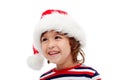 Little boy with santa hat on head
