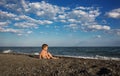 Little boy at sea beach Royalty Free Stock Photo