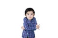 Little boy shivering from cold on studio Royalty Free Stock Photo