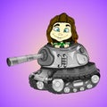 a little boy sits in a tank