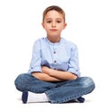 Little Boy Sitted on Floor Royalty Free Stock Photo