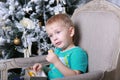 Little boy sitting on the chair Royalty Free Stock Photo