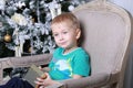 Little boy sitting on the chair Royalty Free Stock Photo