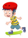 Little boy skateboarding