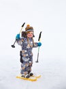 Little boy skiing Royalty Free Stock Photo