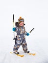 Little boy skiing Royalty Free Stock Photo