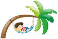 Little boy sleeping on hammock Royalty Free Stock Photo