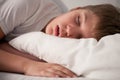 Little boy sleeping with open mouth Royalty Free Stock Photo