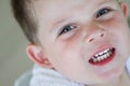 Little boy smiling wearing his bath robe Royalty Free Stock Photo