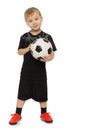 Little boy with soccer ball Royalty Free Stock Photo