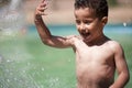 Little boy splashing water Royalty Free Stock Photo