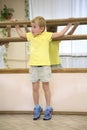 Little boy in sporthall Royalty Free Stock Photo